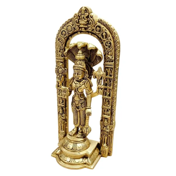 Sjl_Brass_Lord_Vishnu_Idol_With_Sheshnag_Traditional_Hindu_God_Statue_Home_Temple_Decorative_Showpiece_29_Cm_Brass_Gold
