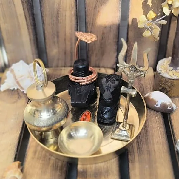 Sjl_Brass_Antique_Finish_Pair_Of_2_Gangajal_Lota_For_Gangajal_Storage_Gift_Purpose_Vintage_With_Handle_Brass_Kalash_Height_2.5_Inch_Gold