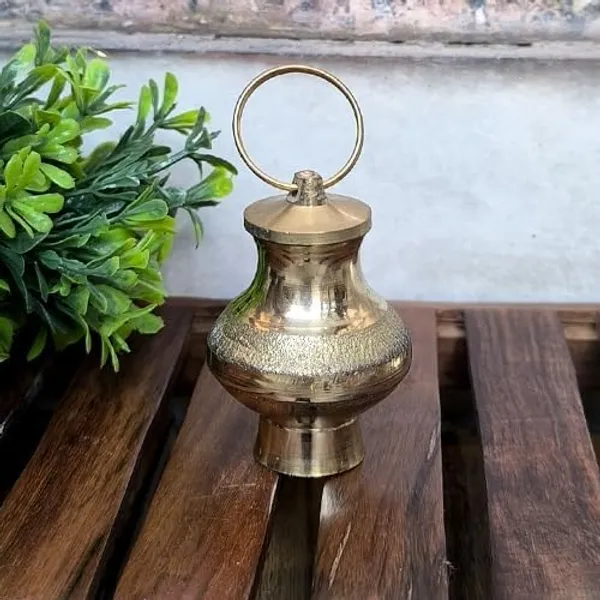 Sjl_Brass_Antique_Finish_Pair_Of_2_Gangajal_Lota_For_Gangajal_Storage_Gift_Purpose_Vintage_With_Handle_Brass_Kalash_Height_2.5_Inch_Gold