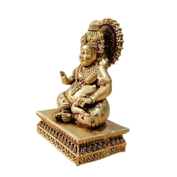 Sjl_Wax_Casting_Brass_Lord_Kuber_Wealth_Murti_For_Prosperity_Money_Kuber_Wealth_God_Statue_For_Puja_Room_Home_Temple_Office_Decor_Decorative_Showpiece_9_Cm_Brass_Gold