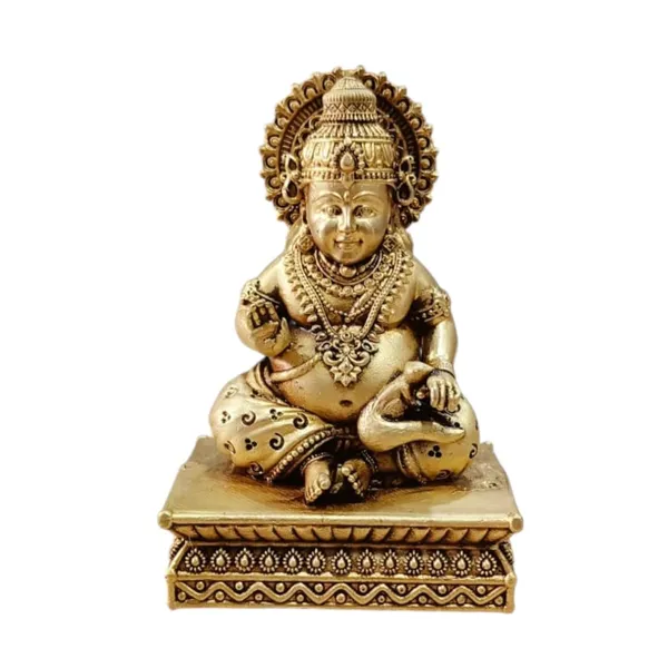 Sjl_Wax_Casting_Brass_Lord_Kuber_Wealth_Murti_For_Prosperity_Money_Kuber_Wealth_God_Statue_For_Puja_Room_Home_Temple_Office_Decor_Decorative_Showpiece_9_Cm_Brass_Gold