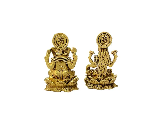 Sjl_Exports_Brass_Lord_Ganesh_And_Maa_Lakshmi_Idol_Pair_On_Lotus_6_Cm_Wax_Casting_Pure_Brass_Decorative_Statue_For_Home_Office_Pooja_Room