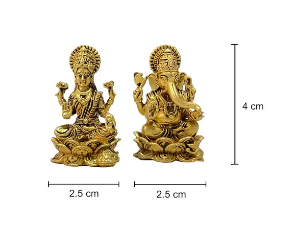 Sjl_Exports_Lakshmi_Ganesh_Brass_Idol_Pair_On_Lotus_For_Mandir_4_Cm_Mini_Brass_Lakshmi_Ganesh_Pair_Statue_On_Lotus_For_Devotion