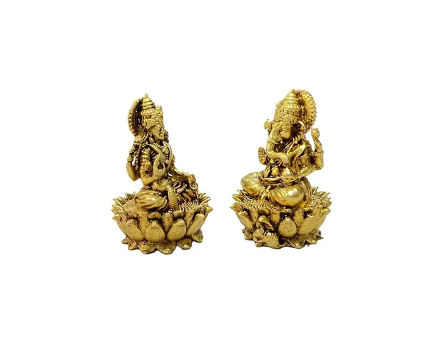 Sjl_Exports_Brass_Lakshmi_Ganesh_Idol_Pair_On_Lotus_Compact_4_Cm_Statue_Mini_Brass_Lakshmi_Ganesh_Idol_Pair_On_Lotus_4_Cm_For_Temple_Decor