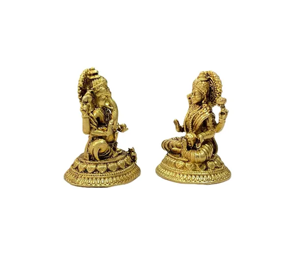 Sjl_Exports_Wax_Casting_Lakshmi_Ganesh_Brass_Idol_Pair_On_Throne_For_Worship_Home_Decor_Traditional_Brass_Lakshmi_Ganesh_Idol_Pair_On_Singhasan_For_Puja_5_Cm