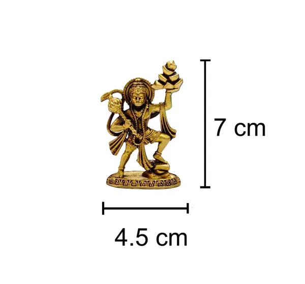 Sjl_Exports_Hanuman_Ji_With_Sanjeevani_Parvat_Brass_Idol_For_Worship_Gift_Mini_Brass_Hanuman_Ji_Idol_Standing_With_Sanjeevani_Mountain_7_Cm