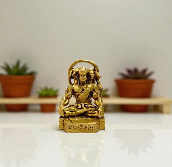 Sjl_Exports_Brass_Panchmukhi_Hanuman_Ji_Sitting_In_Meditation_5.5_Cm_Statue_Miniature_Panchmukhi_Hanuman_Ji_Brass_Statue_Meditating_Pose
