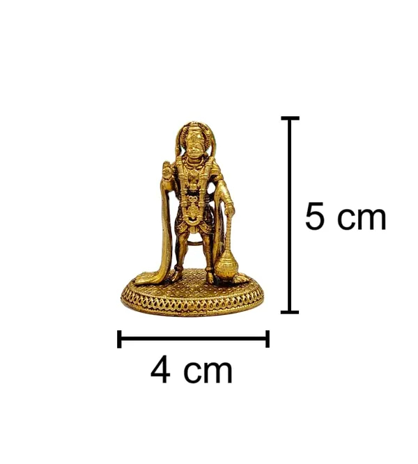 Sjl_Exports_Lord_Hanuman_Brass_Idol_With_Gadaa_For_Devotion_Gift_Brass_Hanuman_Ji_Standing_With_Gada_Idol_Compact_5_Cm_Size