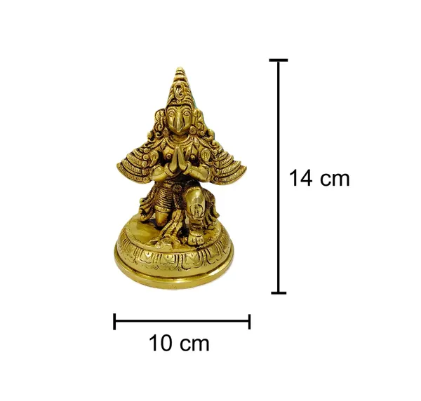 Sjl_Exports_Brass_Garuda_Dev_Decorative_Idol_14_Cm_Traditional_Temple_Murti_Home_And_Office_Decor