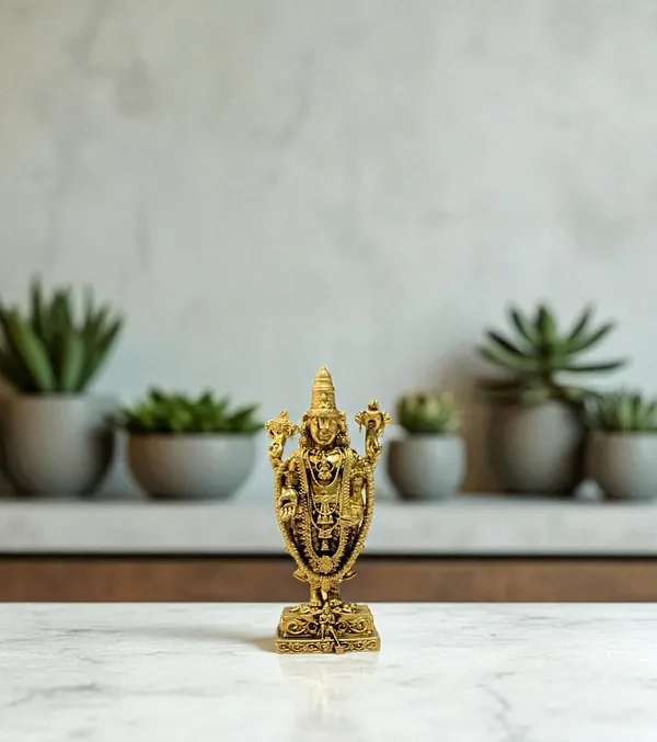 Sjl_Exports_Was_Casting_Mini_Brass_Tirupati_Balaji_Idol_6_Cm_Sacred_Lord_Venkateswara_Murti_Brass_Venkateswara_Balaji_Idol_For_Devotion_Prosperity