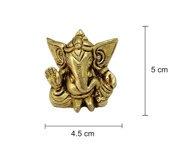 Sjl_Exports_Brass_Ganesha_Sitting_Idol_For_Puja_Home_Temple_Mini_Brass_Ganesh_Statue_Sitting_Posture_5_Cm_Sacred_Idol