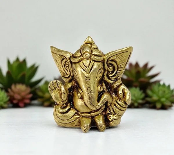 Sjl_Exports_Brass_Ganesha_Sitting_Idol_For_Home_Temple_Puja_Mini_Brass_Ganesha_Idol_Sitting_Position_7_Cm_Puja_Statue