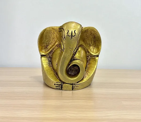 Sjl_Exports_Brass_Lord_Ganesha_Sitting_Idol_With_Four_Hands_For_Puja_Mini_Brass_Ganesha_Statue_5_Cm_Sitting_Position_With_4_Hands