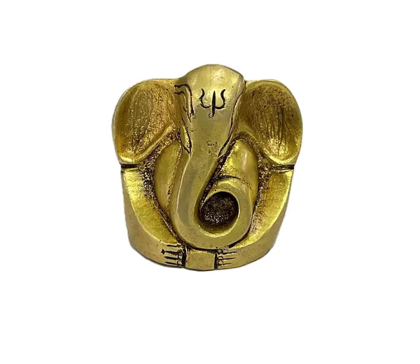 Sjl_Exports_Brass_Lord_Ganesha_Sitting_Idol_With_Four_Hands_For_Puja_Mini_Brass_Ganesha_Statue_5_Cm_Sitting_Position_With_4_Hands