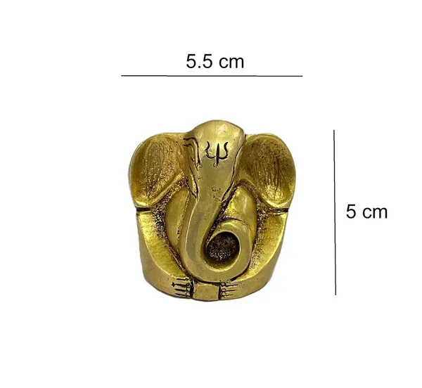 Sjl_Exports_Brass_Lord_Ganesha_Sitting_Idol_With_Four_Hands_For_Puja_Mini_Brass_Ganesha_Statue_5_Cm_Sitting_Position_With_4_Hands