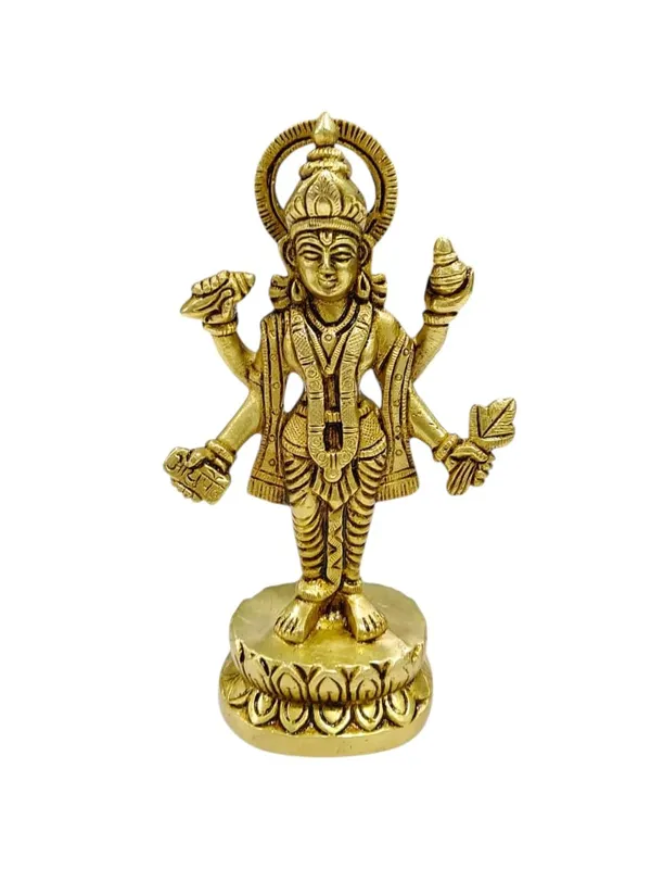 Sjl_Exports_Brass_Lord_Dhanvantari_Idol_God_Of_Ayurveda_Healing_Statue_Handcrafted_Brass_Dhanvantari_Murti_For_Puja_Temple_Decor_15_Cm