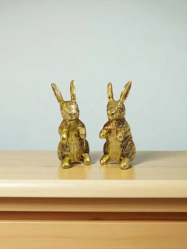 Sjl_Exports_Brass_Animal_Figurine_Cute_Rabbit_Pair_Statue_For_Home_Decor_Gifting_Handcrafted_Brass_Rabbit_Figurines_9.5_Cm