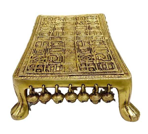 Sjl_Exports_Traditional_Brass_Chowki_For_Idols_Diyas_Kalash_Puja_Essentials_Brass_Pooja_Chowki_For_Home_Temple_Daily_Worship_28_X_19_X_7_Cm