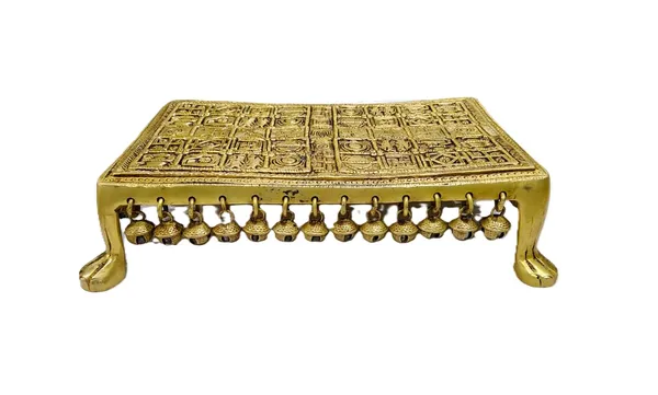 Sjl_Exports_Traditional_Brass_Chowki_For_Idols_Diyas_Kalash_Puja_Essentials_Brass_Pooja_Chowki_For_Home_Temple_Daily_Worship_28_X_19_X_7_Cm