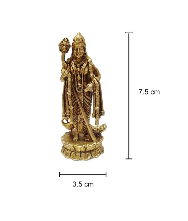 Sjl_Exports_Wax_Casting_Lord_Kartikeya_Brass_Statue_Hindu_Deity_Idol_7_Cm_Height_Religious_Temple_Decor