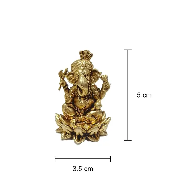 Sjl_Exports_Wax_Casting_Ganpati_Murti_Wearing_Pagdi_Brass_Sitting_Ganesha_Idol_For_Worship_Gifts_Brass_Ganesh_Ji_Idol_With_Pagadi_5_Cm