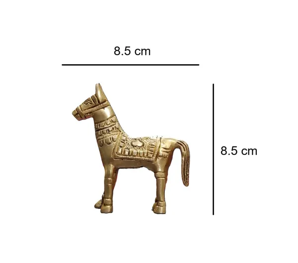 Sjl_Exports_Handcrafted_Brass_Horse_Pair_Statue_Traditional_Vastu_Decor_8.5_Cm_Height_Gold_Finish_Handcrafted_Brass_Horse_Pair_Symbol_Of_Strength_Speed_Success