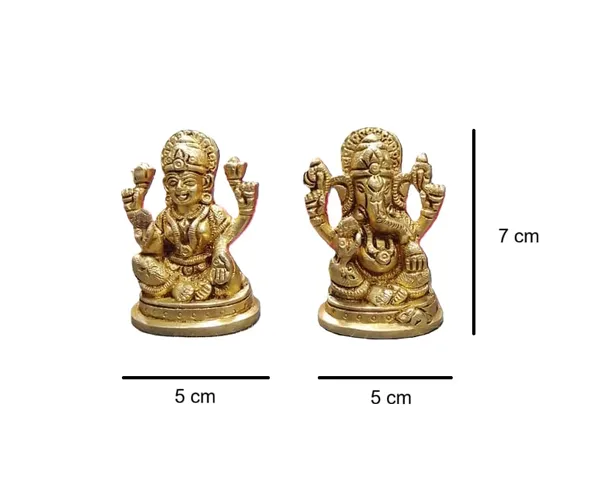 Sjl_Exports_Brass_Lakshmi_Ganesh_Idol_Set_7_Cm_Height_Traditional_Temple_Mandir_Decor_Religious_Gift_Brass_Lakshmi_Ganesh_Murti_Puja_Idol_Pair_For_Prosperity_Success