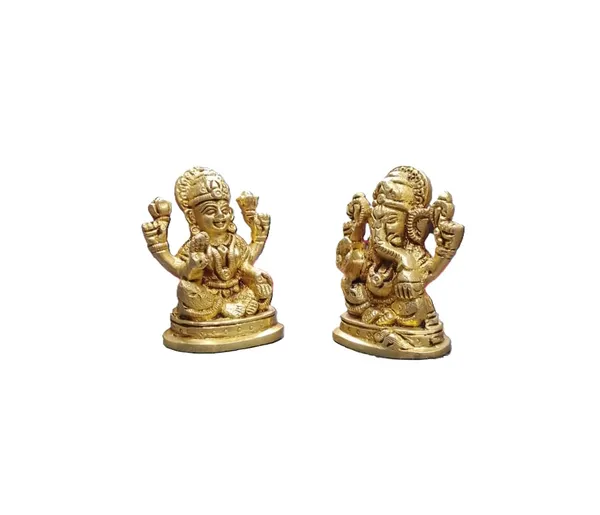 Sjl_Exports_Brass_Lakshmi_Ganesh_Idol_Set_7_Cm_Height_Traditional_Temple_Mandir_Decor_Religious_Gift_Brass_Lakshmi_Ganesh_Murti_Puja_Idol_Pair_For_Prosperity_Success