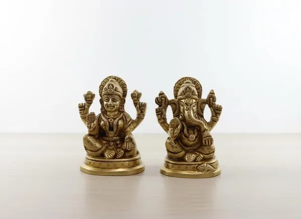 Sjl_Exports_Brass_Lakshmi_Ganesh_Idol_Set_7_Cm_Height_Traditional_Temple_Mandir_Decor_Religious_Gift_Brass_Lakshmi_Ganesh_Murti_Puja_Idol_Pair_For_Prosperity_Success