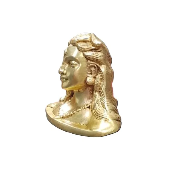 Sjl_Exports_Decorative_Brass_Lord_Shiva_Bust_Statue_Meditating_Pose_11.5_X_8.5_Cm_Gold_Finish_Handcrafted_Brass_Mahadev_Idol_Shiva_In_Meditation_For_Home_Temple