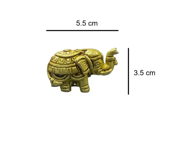 Sjl_Exports_Brass_Elephant_Pair_Gold_Polished_Finish_Traditional_Design_5.5_Cm_X_3.5_Cm_Decorative_Religious_Figurine_For_Home_And_Office_Indoor_Use