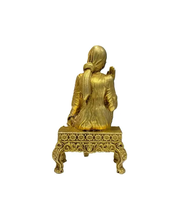 Sjl_Exports_Wax_Casting_Brass_Sai_Baba_Idol_Gold_Polished_Finish_Small_Decorative_Religious_Figurine_For_Home_Temple_5.5_X_3.5_Cm_Traditional_Art_Deco_Style