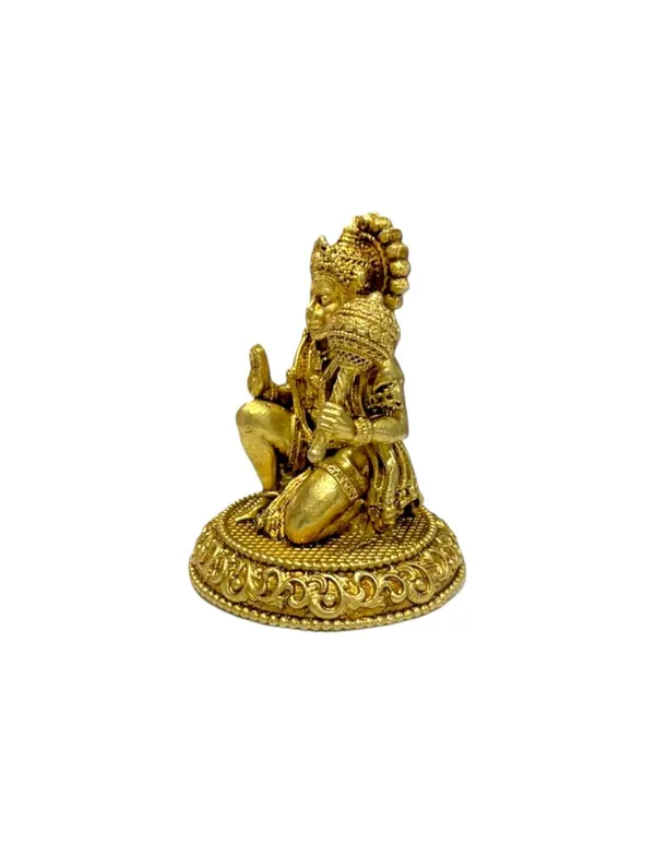 Sjl_Exports_Brass_Hanuman_Ji_Sitting_With_Gadaa_Idol_6.5_Cm_For_Home_Or_Office