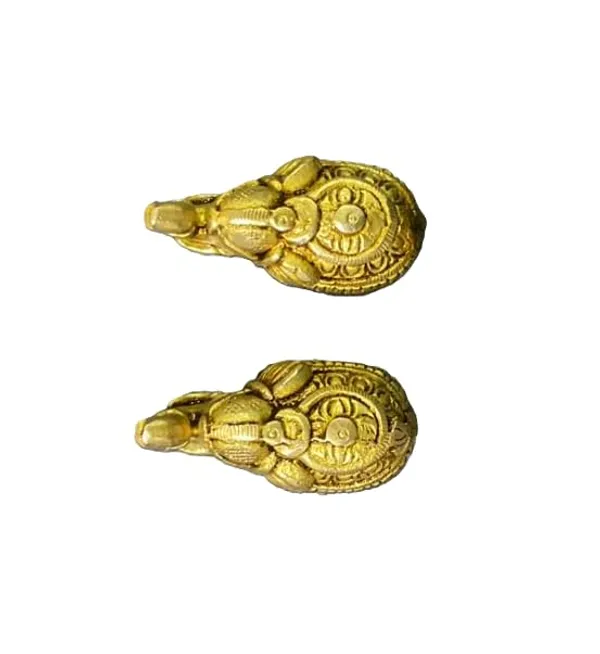 Sjl_Exports_Traditional_Brass_Elephant_Pair_Gold_Polished_Finish_Decorative_Figurines_For_Home_And_Office_6.5_X_4.5_Cm_Vastu_Feng_Shui_Good_Luck_Decor_Indoor_Use