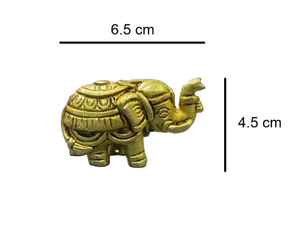 Sjl_Exports_Traditional_Brass_Elephant_Pair_Gold_Polished_Finish_Decorative_Figurines_For_Home_And_Office_6.5_X_4.5_Cm_Vastu_Feng_Shui_Good_Luck_Decor_Indoor_Use