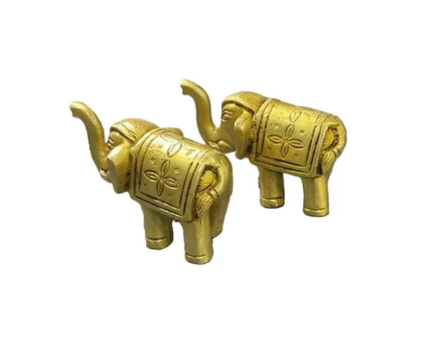 Traditional_Brass_Elephant_Pair_Gold_Polished_Figurines_Religious_Art_Decor_Indoor_Home_Temple_Statues_6.5_X_4.5_Cm_Vastu_Feng_Shui_Good_Luck_Symbols