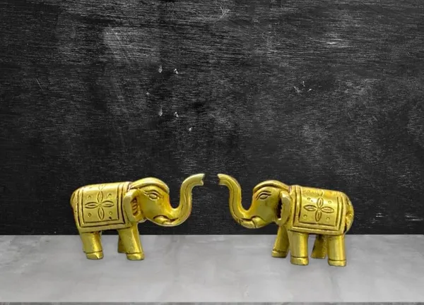 Traditional_Brass_Elephant_Pair_Gold_Polished_Figurines_Religious_Art_Decor_Indoor_Home_Temple_Statues_6.5_X_4.5_Cm_Vastu_Feng_Shui_Good_Luck_Symbols