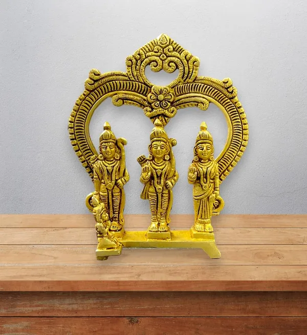 Sjl_Exports_Traditional_Brass_Ram_Darbar_Idol_Set_With_Decorative_Arch_Religious_Temple_Decor_Gold_Finish_18_X_15_Cm