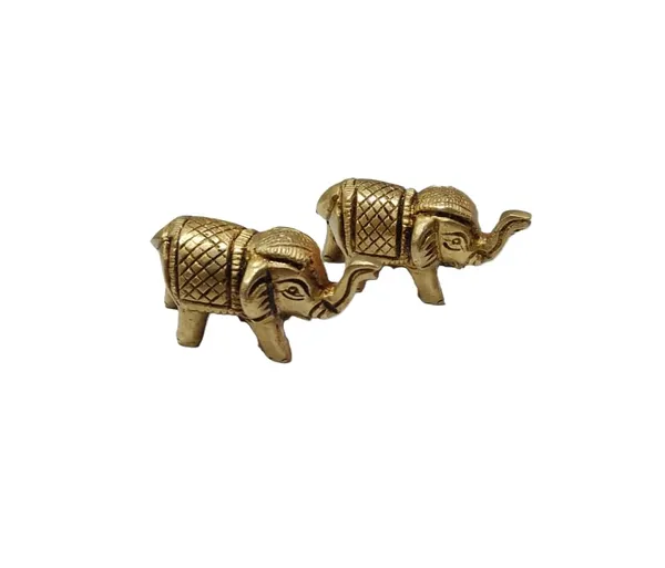 Sjl_Exports_Beautiful_Mini_Brass_Elephant_Pairs_For_Home_Decor_Brass_Mini_Elephant_Statues_For_Decoration_2.5_Cm