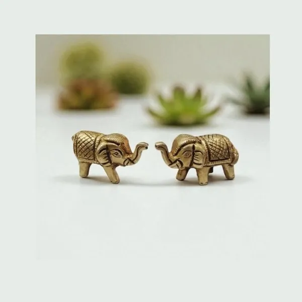 Sjl_Exports_Beautiful_Mini_Brass_Elephant_Pairs_For_Home_Decor_Brass_Mini_Elephant_Statues_For_Decoration_2.5_Cm