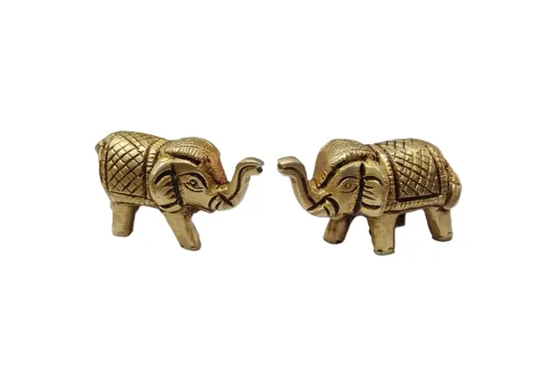 Sjl_Exports_Beautiful_Mini_Brass_Elephant_Pairs_For_Home_Decor_Brass_Mini_Elephant_Statues_For_Decoration_2.5_Cm