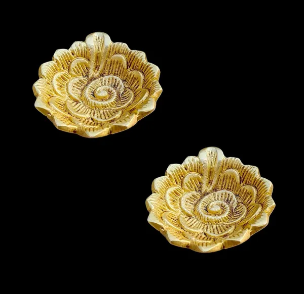 Sjl_Exports_Traditional_Brass_Flower_Design_Diya_Handcrafted_Pooja_Oil_Lamp_7_X_6.5_Cm_Golden_Finish_Pack_Of_2_Temple_Worship_Ritual_Decor