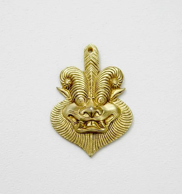 Sjl_Exports_Traditional_Brass_Yali_Wall_Decor_South_Indian_Temple_Art_Antique_Gold_Finish_Handcrafted_Guardian_Deity_Sculpture_Wall_Hanging_For_Home_Temple_16.5_X_12_X_3_Cm