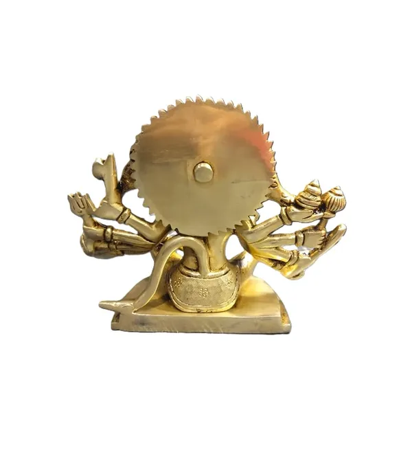 Sjl_Panchmukhi_Hanuman_Ji_Brass_Statue_Gold_14_Cm_Height_1850_G_Handcrafted_Hindu_Deity_Figurine_Five_Faced_Lord_Hanuman_Idol_For_Pooja_Room_Home_Temple_Office_Decor