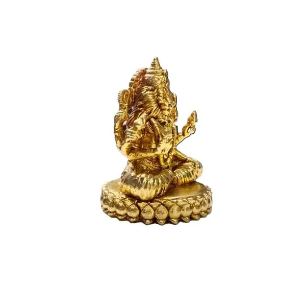 Sjl_Brass_Narasimha_Idol_Golden_Finish_4_Cm_Height_Seated_On_Lotus_Pedestal_Hindu_Deity_Statue_For_Pooja_Room