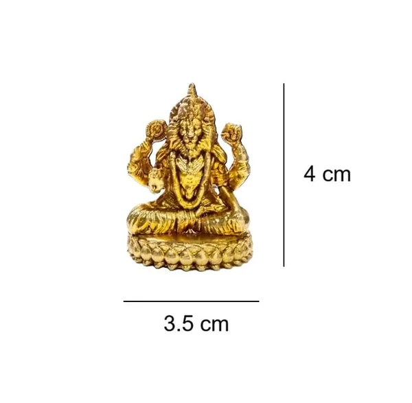 Sjl_Brass_Narasimha_Idol_Golden_Finish_4_Cm_Height_Seated_On_Lotus_Pedestal_Hindu_Deity_Statue_For_Pooja_Room