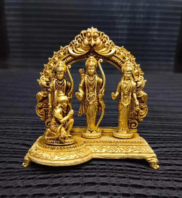 Sjl_Exports_Wax_Casting_Brass_Ram_Darbar_Idol_8_X_8_Cm_Lord_Ram_Sita_Lakshman_Hanuman_Statue_Ram_Darbar_Brass_Murti_Small_Size_Idol_For_Puja_Home_Temple_6_Cm