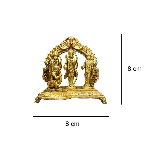 Sjl_Exports_Wax_Casting_Brass_Ram_Darbar_Idol_8_X_8_Cm_Lord_Ram_Sita_Lakshman_Hanuman_Statue_Ram_Darbar_Brass_Murti_Small_Size_Idol_For_Puja_Home_Temple_6_Cm