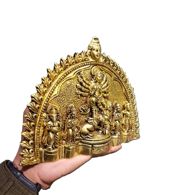 Sjl_Brass_Maa_Durga_Wall_Hanging_Sculpture_Pure_Brass_Durga_Parivar_Wall_Hanging_Sculpture_For_Pooja_Room_Brass_Durga_Parivar_Statue