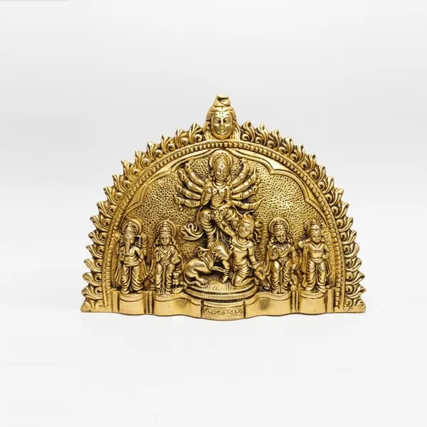 Sjl_Brass_Maa_Durga_Wall_Hanging_Sculpture_Pure_Brass_Durga_Parivar_Wall_Hanging_Sculpture_For_Pooja_Room_Brass_Durga_Parivar_Statue